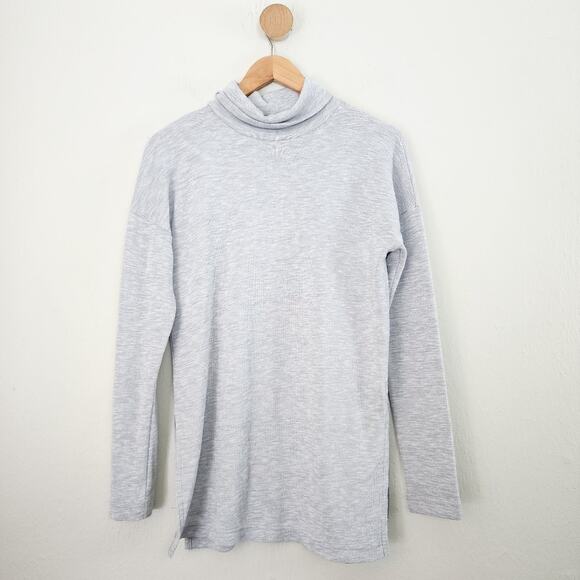 J. Crew Vintage Fleece Light Gray Stretch Knit Turtleneck Sweater Top S - Picture 1 of 9